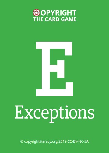 Licences and Exceptions cards