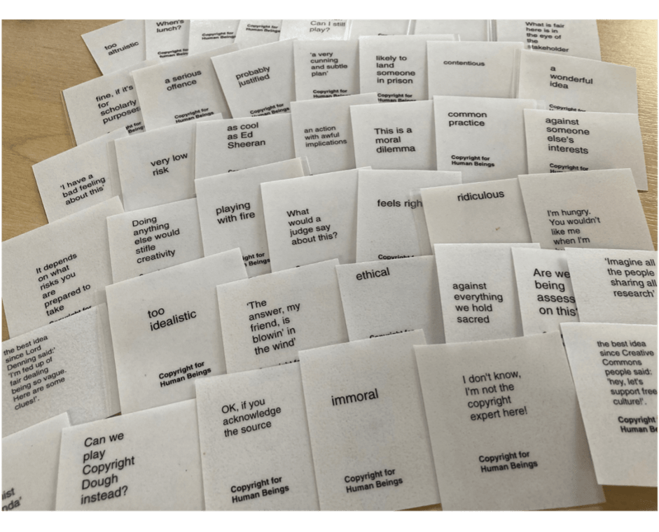 Image of the Copyright for Humans card game